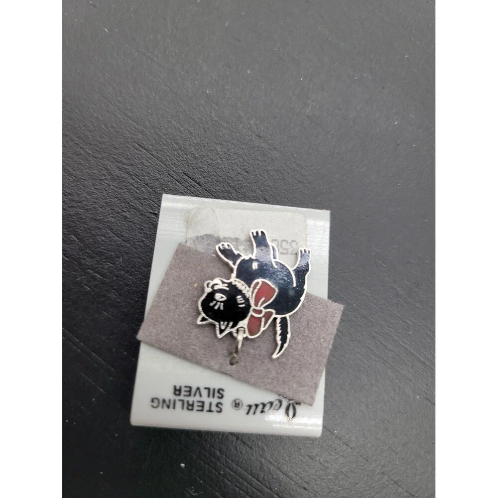 Beau Sterling, Enameled Sterling Silver Kitty Cat Charm 1